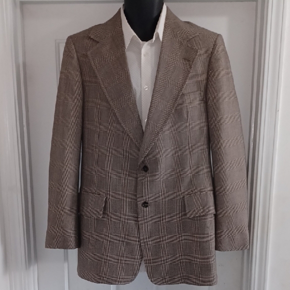 Bamburgers Other - vintage Classic Tailored Fit Men's Brown Checkered Blazer